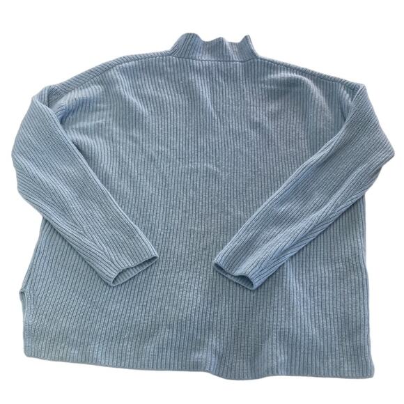 Suboo Sweater Womens Large Blue Isla Oversized Knit Turtleneck Cozy - Picture 6 of 12